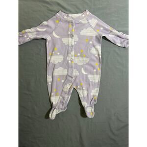 Hanna Andersson 0-3 Month Girls Purple Night Sky Footed Sleeper